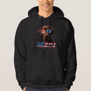 Schokolade Labrador American Flag Labrador Dog 4. Hoodie