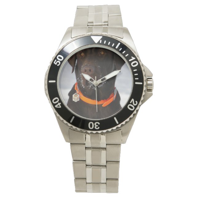 Schokolade Labrador Armbanduhr (Vorderseite)