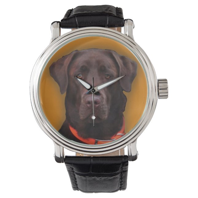 Schokolade Labrador Armbanduhr (Vorderseite)