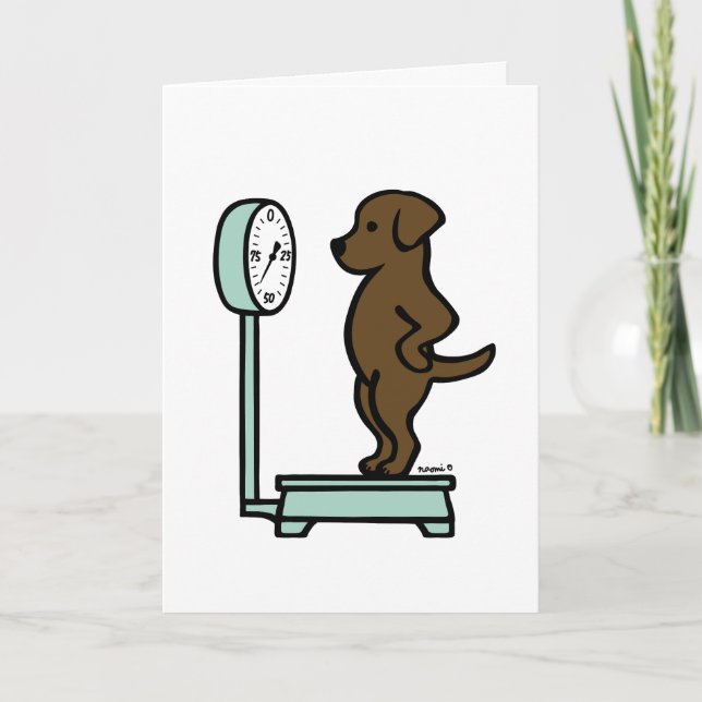 Schokolade Labrador auf Skala Karte (Vorderseite)