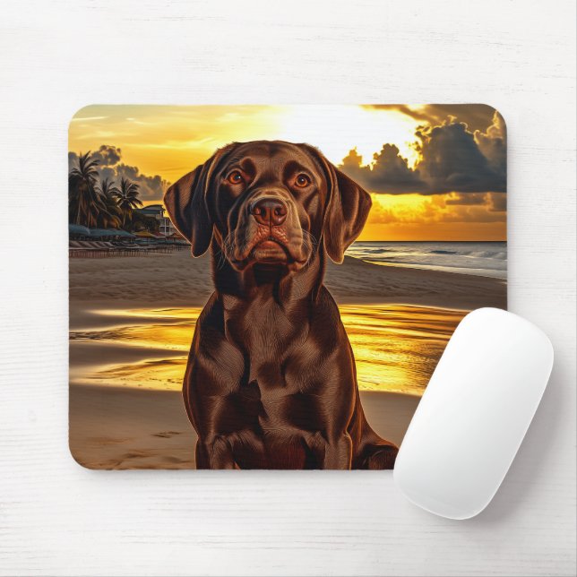 Schokolade Labrador bei Sunset Mousepad (Mit Mouse)