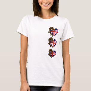 Schokolade Labrador Britisches Herz T-Shirt