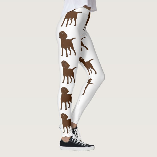 Schokolade Labrador Cartoon 3 Leggings (Rechts)