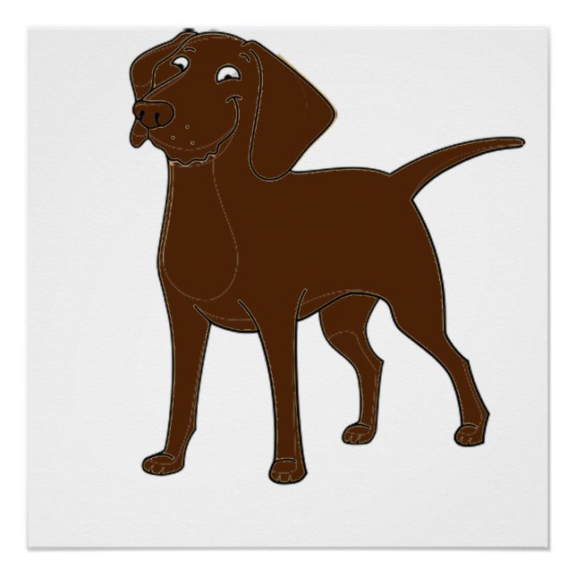 Schokolade Labrador Cartoon 3 Poster (Vorderseite)