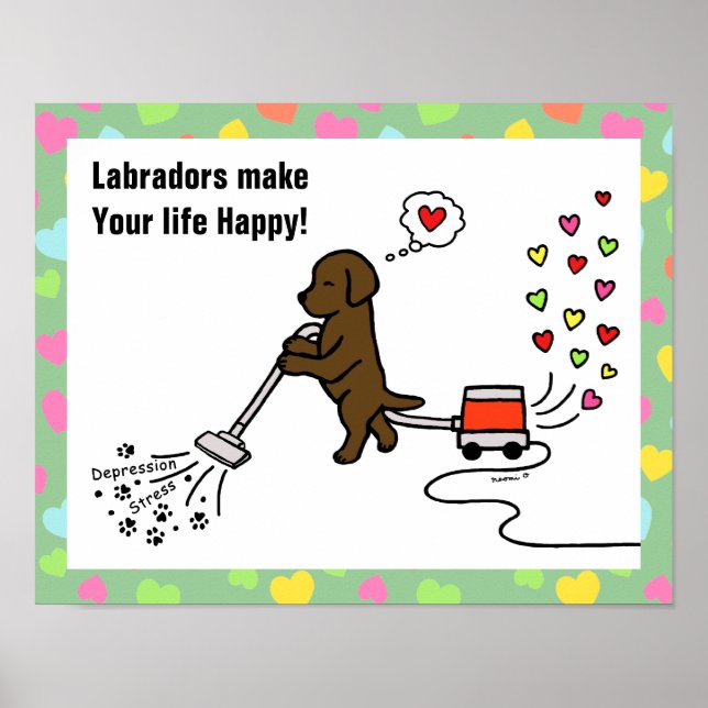 Schokolade Labrador Cartoon Poster (Vorne)