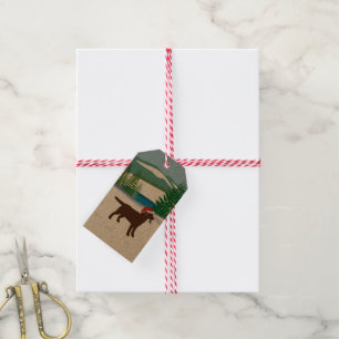 Schokolade Labrador Christmas Evergreen Weihnachts Geschenkanhänger