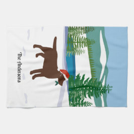 Schokolade Labrador Christmas Evergreen Weihnachts Geschirrtuch