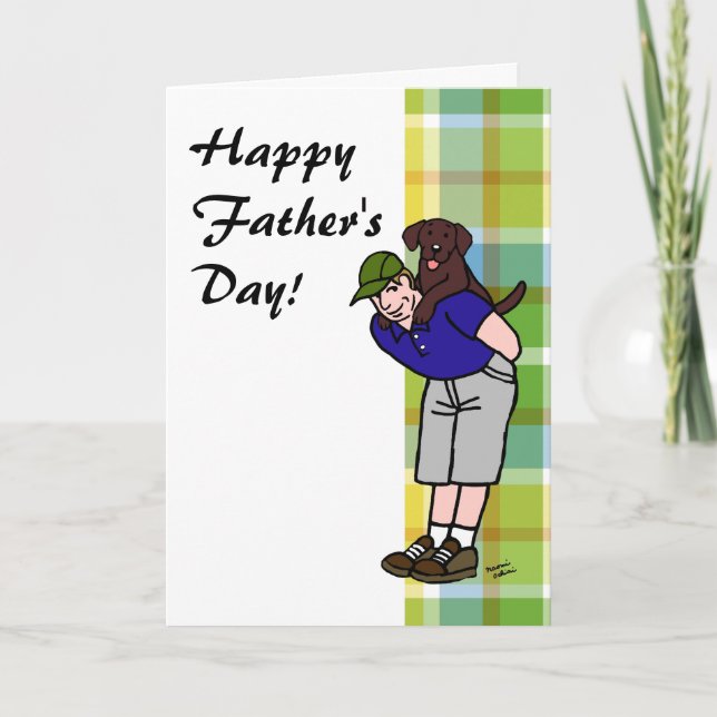 Schokolade Labrador Daddy Kariert Karte (Vorderseite)