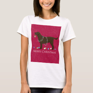Schokolade Labrador Frohe Weihnachtsgestaltung T-Shirt