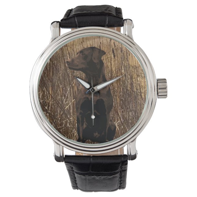 Schokolade Labrador Geschenke, Schokolade Labrador Armbanduhr (Vorderseite)