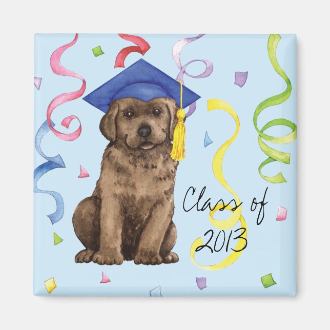 Schokolade Labrador Graduate Magnet (Vorne)