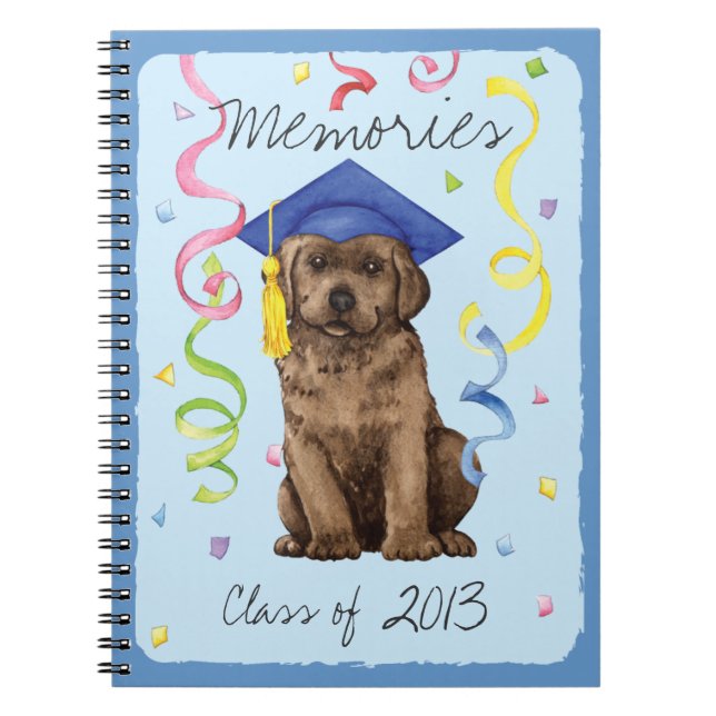 Schokolade Labrador Graduate Notizblock (Vorderseite)