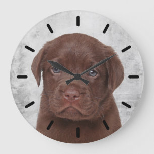 Schokolade Labrador Große Wanduhr