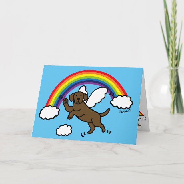 Schokolade Labrador Guardian Angel Vielen Dank Dankeskarte (Vorderseite)