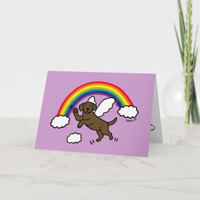 Schokolade Labrador Guardian Angel Vielen Dank Karte (Vorderseite)