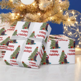 Schokolade Labrador Happy Holidays Geschenkpapier