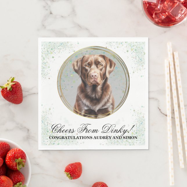 Schokolade Labrador Hochzeit Napkins mit Hunden Fo Serviette (Beispiel)