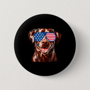 Schokolade Labrador Hund American Flag Patriotic 4 Button