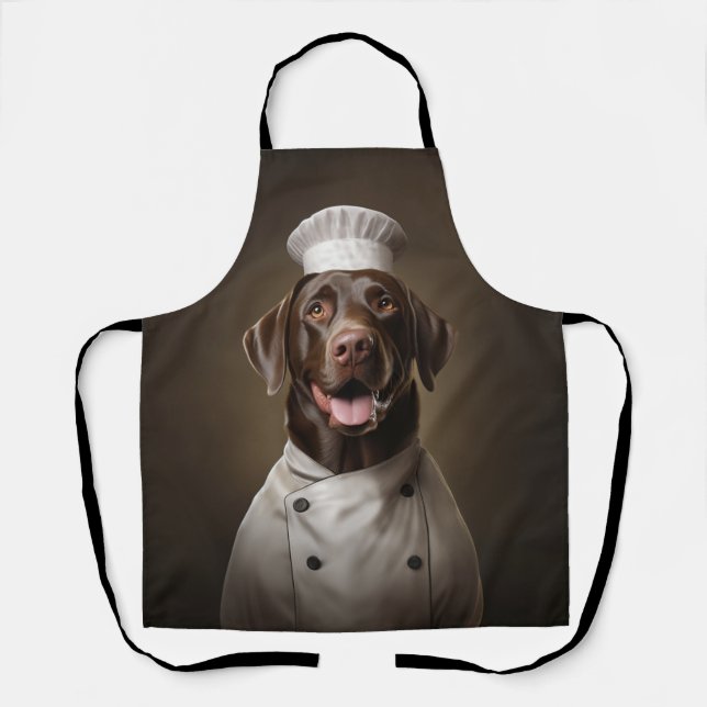 Schokolade Labrador Hund Koch Schürze (Vorderseite)