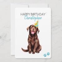 Schokolade Labrador Hund Personalisiert Happy Birt