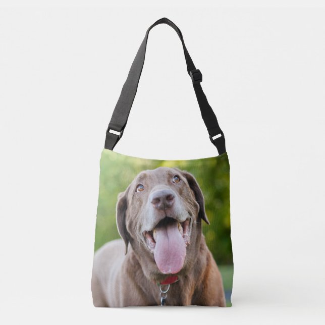 Schokolade Labrador Hund Tragetaschen Mit Langen Trägern (Vorderseite)