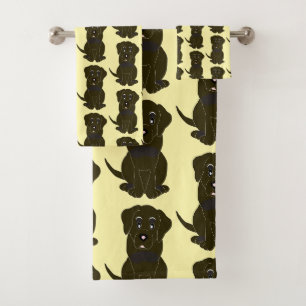 Schokolade-Labrador-Hunddesign Badhandtuch Set