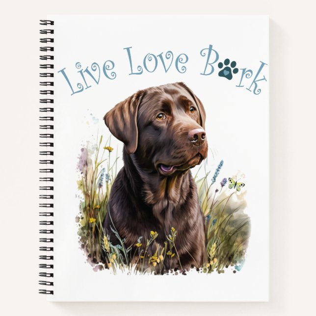 Schokolade Labrador Hunde Mama Notizbuch (Vorderseite)