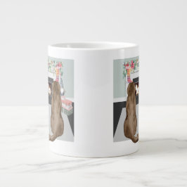 Schokolade Labrador Hunde Weihnachts Feuerplatz Sz Jumbo-Tasse