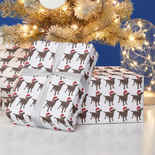Schokolade Labrador in der Weihnachtsmannmütze Wei Geschenkpapier