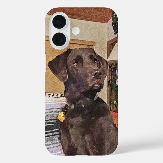 Schokolade Labrador iPhone 16 Hülle (Rückseite)