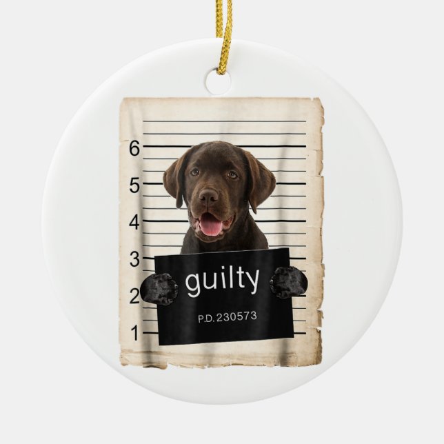 Schokolade Labrador Labrador Hunde Tasse erschosse Keramik Ornament (Vorne)