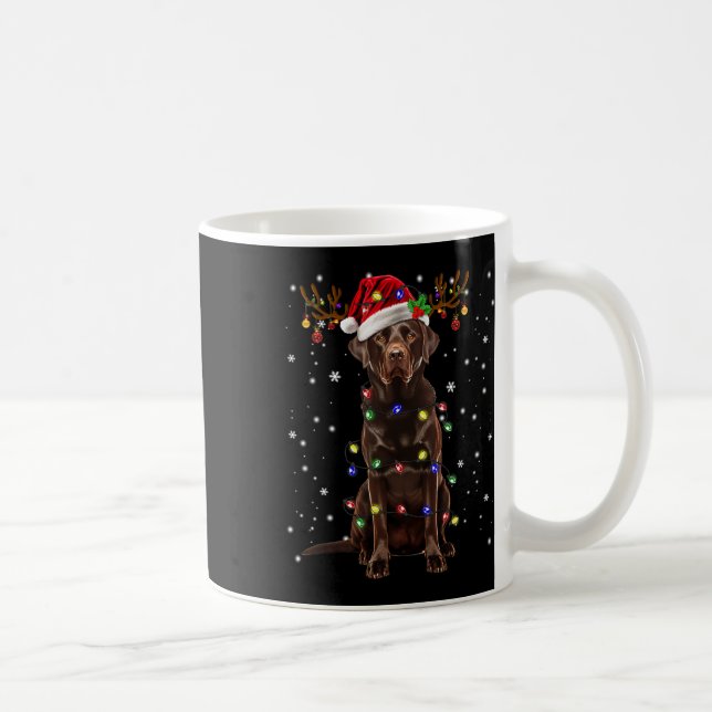 Schokolade Labrador Labrador Weihnachtsbaum Light  Kaffeetasse (Rechts)