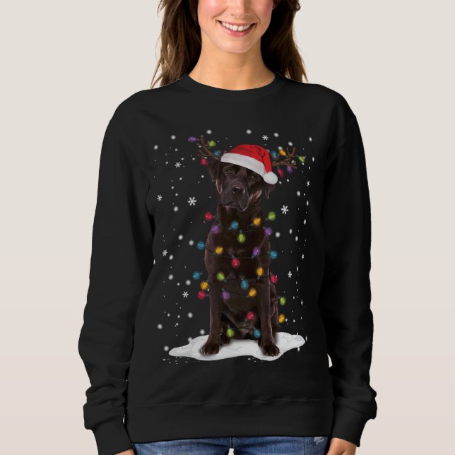 Schokolade Labrador Labrador Weihnachtsbaum Light  Sweatshirt (Vorderseite)