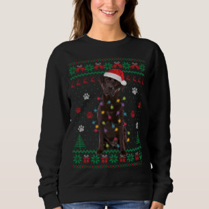 Schokolade Labrador Labrador Weihnachtslicht Hund  Sweatshirt