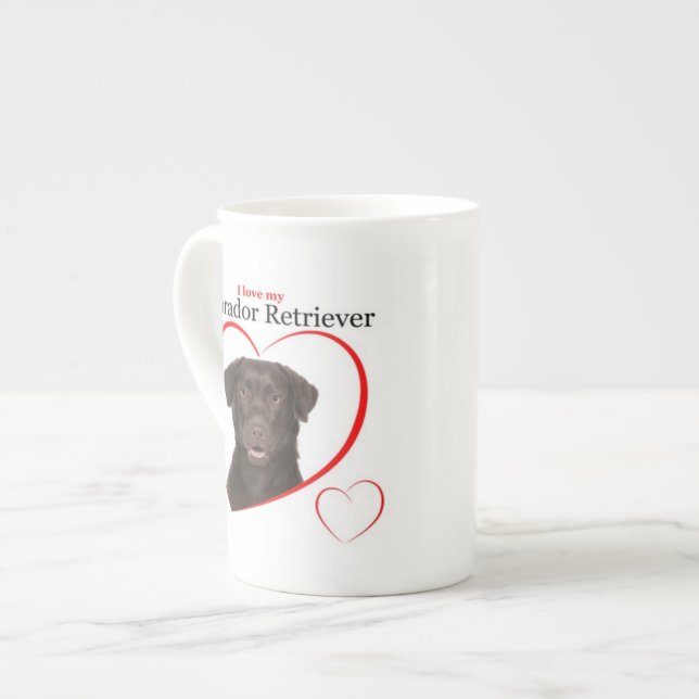 Schokolade Labrador Liebe Tasse (Vorderseite Links)