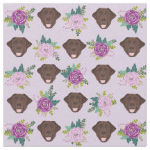 Schokolade Labrador lila Blumenmuster