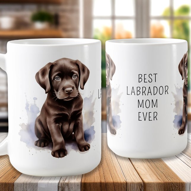 Schokolade LABRADOR MAMA Hund Lover Niedlich Welpe Kaffeetasse (Von Creator hochgeladen)