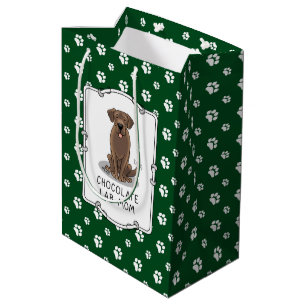 Schokolade Labrador Mama (Labrador Retriever Mama) Mittlere Geschenktüte