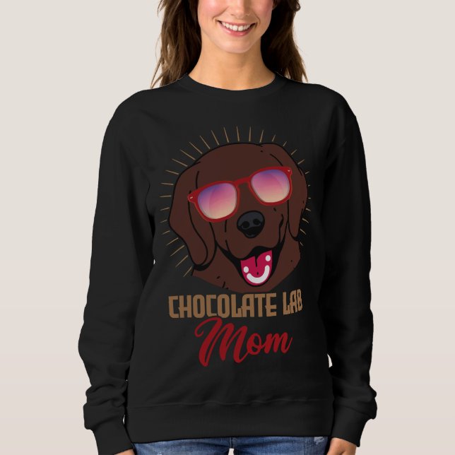 Schokolade Labrador Mama Labrador Retriever Sweatshirt (Vorderseite)