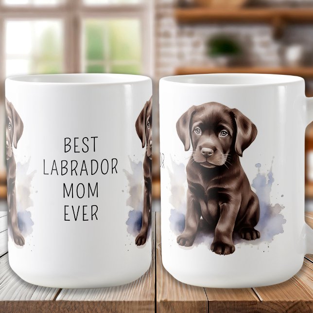 Schokolade LABRADOR MAMA Niedlicher Welpenhund Lov Kaffeetasse (Von Creator hochgeladen)