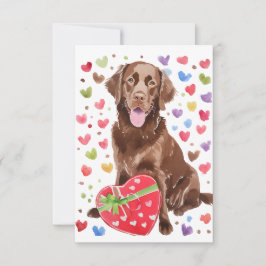 Schokolade Labrador mit Herz-Liebe-Karte Dankeskarte