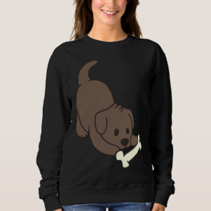 Schokolade Labrador mit Knochen Sweatshirt