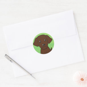 Schokolade Labrador neuer Cartoon zweite Runder Aufkleber