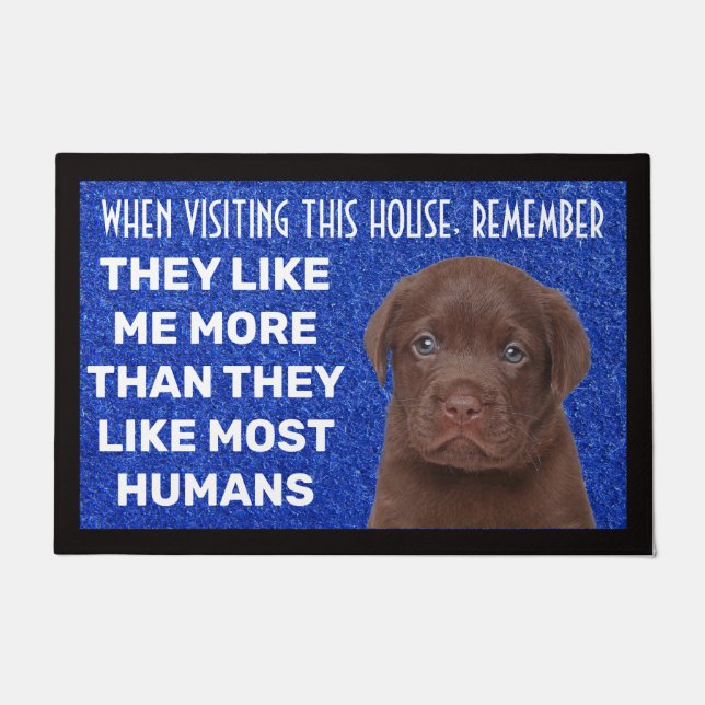 Schokolade Labrador personalisiert Doormat Fußmatte (Vorderseite)