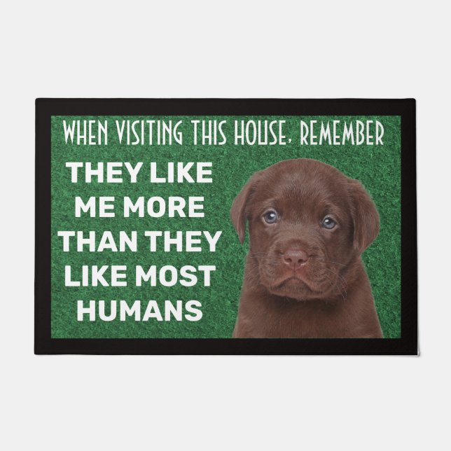 Schokolade Labrador personalisiert Doormat Fußmatte (Vorderseite)