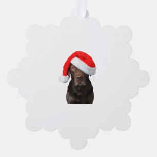 Schokolade Labrador Picture Weihnachtsmannmütze Ni Ornament Karte