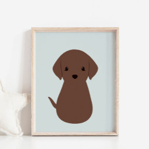 Schokolade Labrador Puppy Kinderzimmer & Kids Post Poster