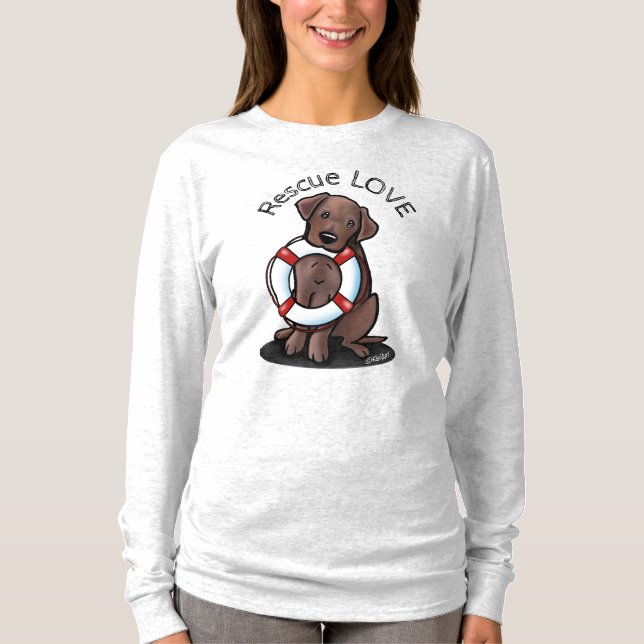 Schokolade Labrador Rescue T - Shirt (Vorderseite)