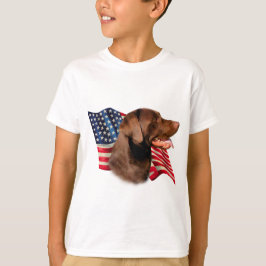 Schokolade Labrador Retriever American Flag T-Shirt