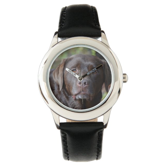 Schokolade Labrador Retriever Armbanduhr (Vorderseite)